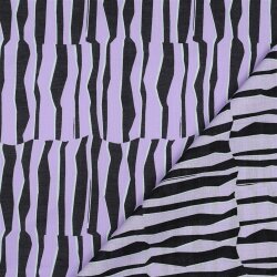 Baumwollvoile Streifen in Reihen - helllavendel