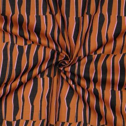 Baumwollvoile Streifen in Reihen - karamell