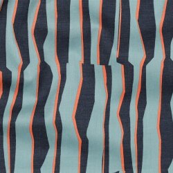 Baumwollvoile Streifen in Reihen - helltürkis