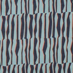 Baumwollvoile Streifen in Reihen - helltürkis