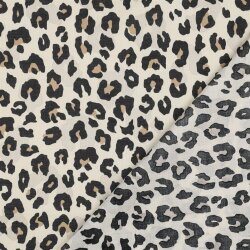 Baumwollvoile Tiere Leo - sand
