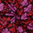 Baumwollsatin Blumen - DARK RED