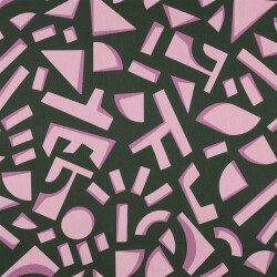 Baumwollsatin Geometrische Formen - dunkelgrün