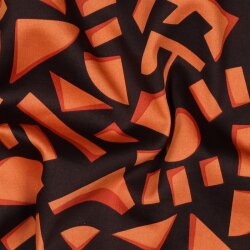 Baumwollsatin GEOMETRIC - DARK BROWN