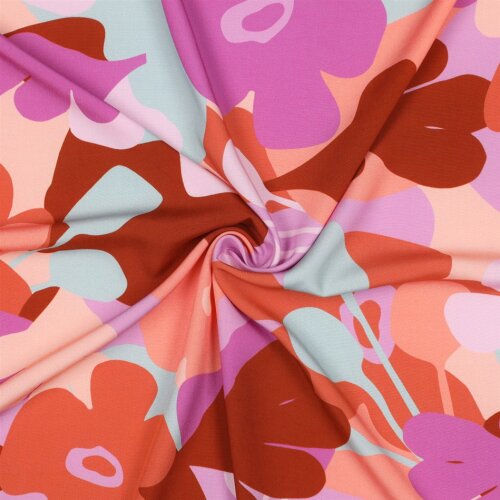 Viskose Lenzing 100% EcoVera™ bunte Blumenwelt | Nerida Hansen - braun