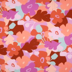 Viskose Lenzing 100% EcoVera™ bunte Blumenwelt | Nerida Hansen - braun
