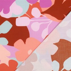 Viskose Lenzing 100% EcoVera™ bunte Blumenwelt | Nerida Hansen - braun