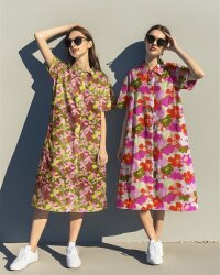 Viskose Lenzing 100% EcoVera™ bunte Blumenwelt | Nerida Hansen - braun