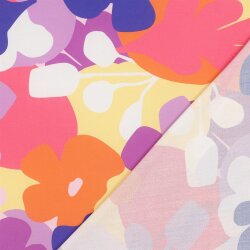 Viskose Lenzing 100% EcoVera™ bunte Blumenwelt | Nerida Hansen - lila