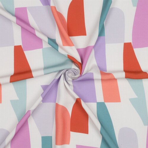 Viskose Lenzing 100% EcoVera™ bunte Formen | Nerida Hansen - creme/altorange