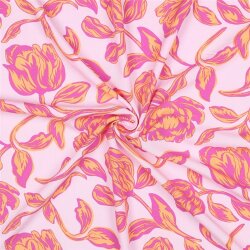Viskose Lenzing 100% EcoVera™ Blumen - hellpink