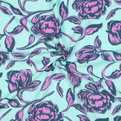 Viskose Lenzing 100% EcoVera™ Blumen - mint