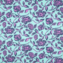 Viskose Lenzing 100% EcoVera™ Blumen - mint