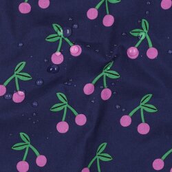 Beschichtete Baumwolle Kirschen - dunkelblau