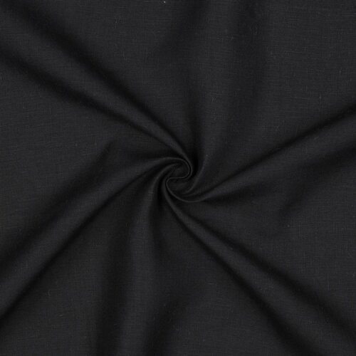 Leinen Mittel 100% Premium Uni - schwarz