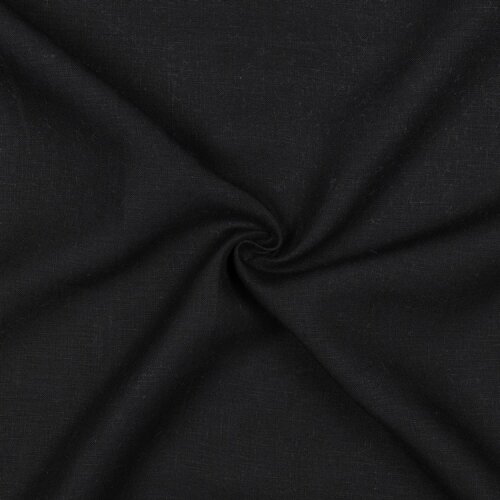 Leinen schwer 100% Premium Uni - schwarz