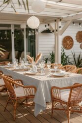 Leinen schwer 100% Premium Uni - hellblau