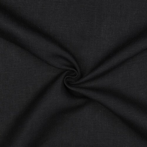 Leinen sehr schwer 100% Premium Uni - schwarz