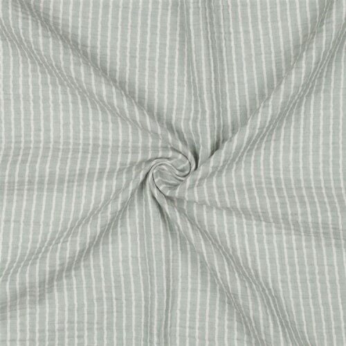 Musselin YARN DYED STRIPES - OLD GREEN