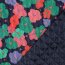 Steppstoff bunte Blumen - dunkelblau
