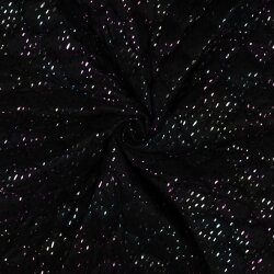 Steppstoff Glitzer bunte Sprenkel- schwarz