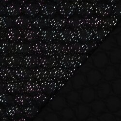 Steppstoff Glitzer bunte Sprenkel- schwarz