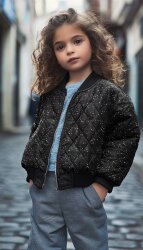 Steppstoff Glitzer bunte Sprenkel- schwarz