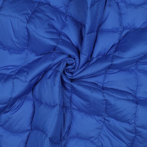 Steppstoff 2 Seitig Geometrisch - kobaltblau/limette