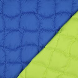 Steppstoff 2 Seitig Geometrisch - kobaltblau/limette