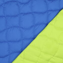 Steppstoff 2 Seitig Geometrisch - kobaltblau/limette