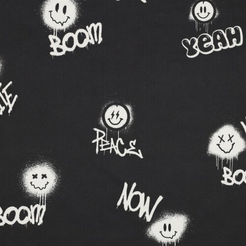 Softshell Digital Graffiti Smiley - schwarz