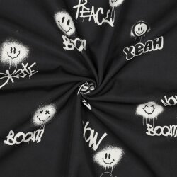 Softshell Digital Graffiti Smiley - schwarz