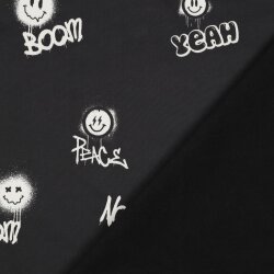 Softshell Digital Graffiti Smiley - schwarz