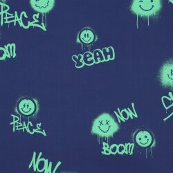 Softshell Digital Graffiti Smiley - dunkel stahlblau