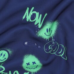 Softshell Digital Graffiti Smiley - dunkel stahlblau