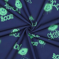 Softshell Digital Graffiti Smiley - dunkel stahlblau
