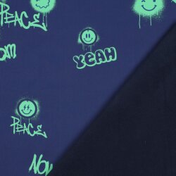 Softshell Digital Graffiti Smiley - dunkel stahlblau