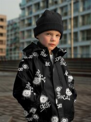 Softshell Digital Graffiti Smiley - dunkel stahlblau