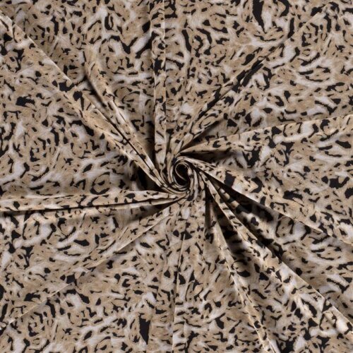 0,9 Meter - Viskosejersey Leowirbel - sand