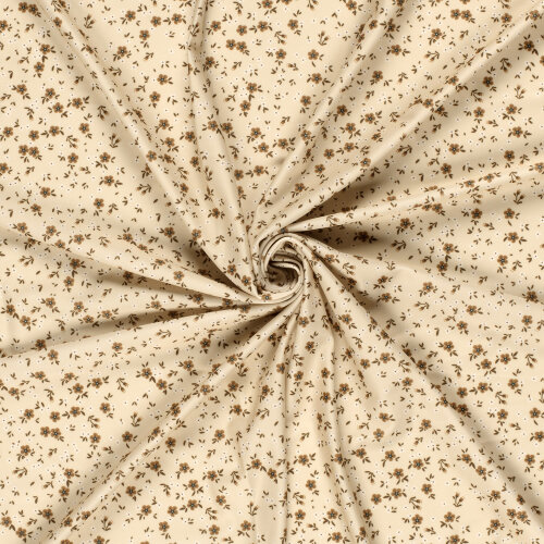 Funktions und Badeanzugstoff Recycled LSF50 kleine Blümchen - beige