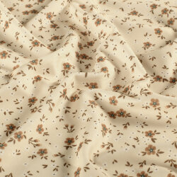 Funktions und Badeanzugstoff Recycled LSF50 kleine Blümchen - beige
