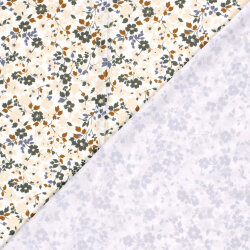 Funktions und Badeanzugstoff Recycled LSF50 Blumenranken - creme