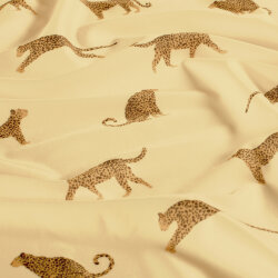 Funktions und Badeanzugstoff Recycled LSF50 Leopard - sandgelb