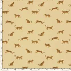 Funktions und Badeanzugstoff Recycled LSF50 Leopard - sandgelb