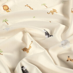 Funktions und Badeanzugstoff Recycled LSF50 Safaritiere - hellbeige