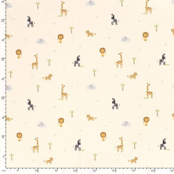 Funktions und Badeanzugstoff Recycled LSF50 Safaritiere - hellbeige