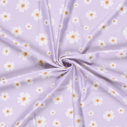 Funktions und Badeanzugstoff Recycled LSF50 Margeriten - softlila