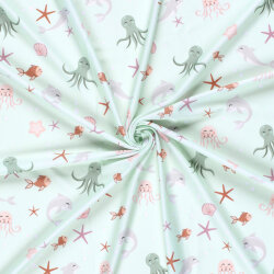 Funktions und Badeanzugstoff Recycled LSF50 Delfine im...