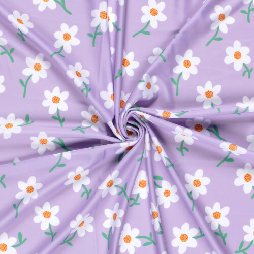 Funktions und Badeanzugstoff Recycled LSF50 Blumenregen - lavendel