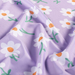 Funktions und Badeanzugstoff Recycled LSF50 Blumenregen - lavendel